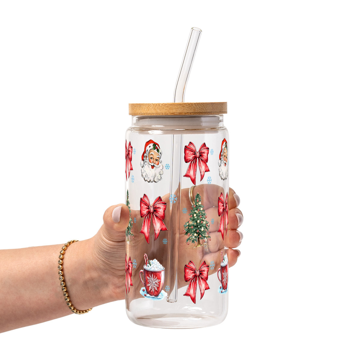 Christmas Bow Clause Cups
